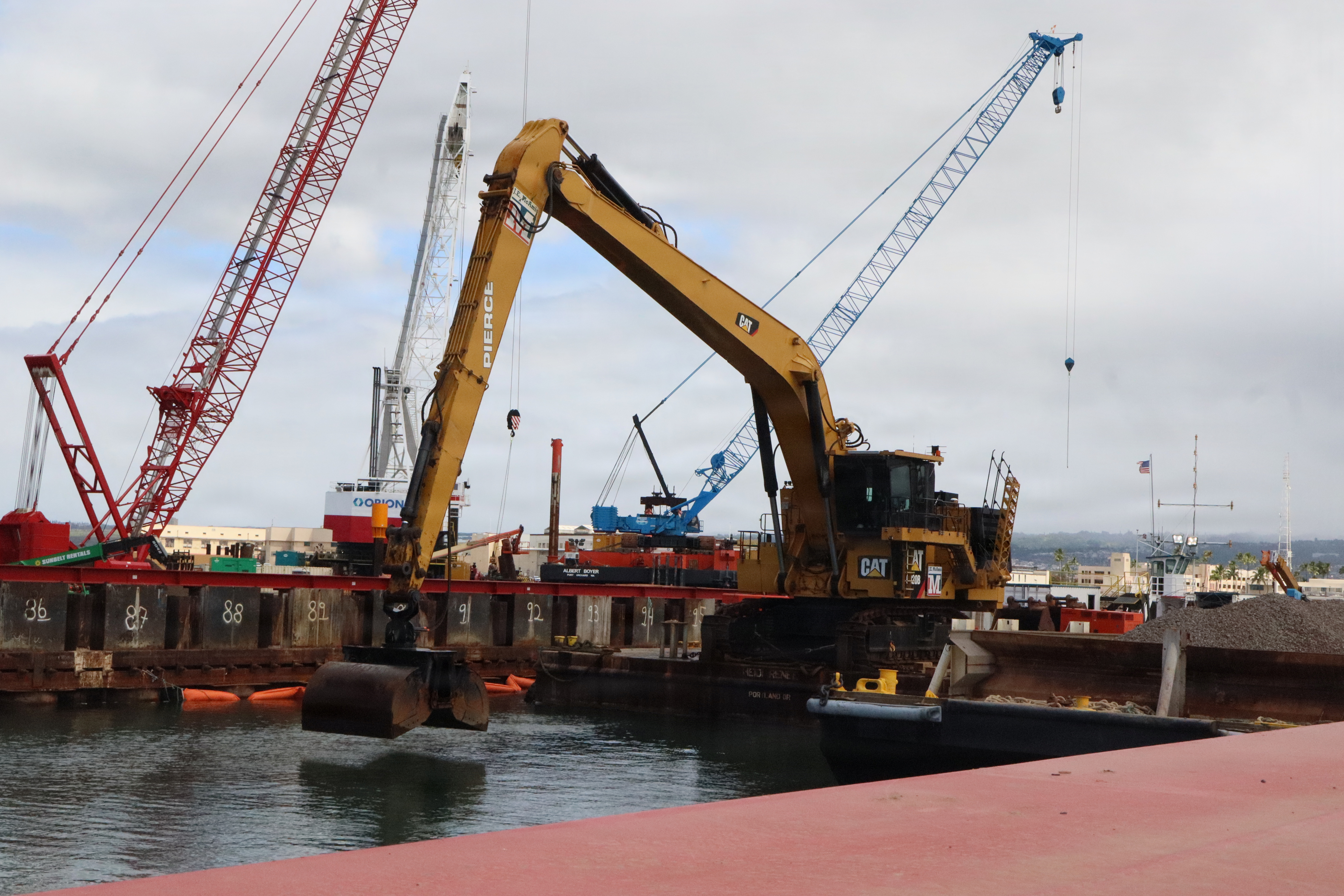 This is an image showing dredging activity at Joint Base Pearl Harbor-Hickam, Hawaiʻi.